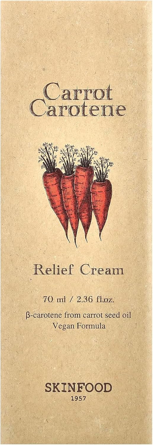 SKINFOOD Carrot Carotene Relief Cream – Soothing &amp; Moisturizing Korean Skincare Cream