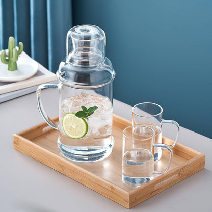 Pocalotea Heat-Resistant Glass Pitcher – 1100ml Water Carafe with Lid