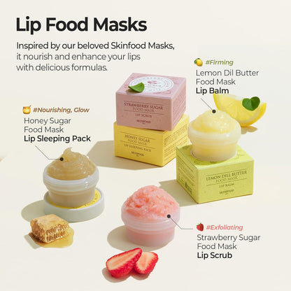 SKINFOOD Honey Sugar Food Mask Lip Sleeping Pack – Nourishing Lip Care Treatment (21ml)