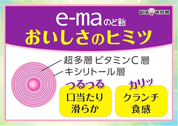 Mikakuto e-ma Throat Candy Bag, Colorful Fruit Change, 1.8 oz (50 g) x 6 Bags