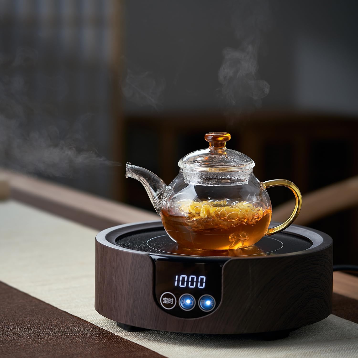 Mini Heat-Resistant Glass Teapot – 325ml Handmade Style Single Serve