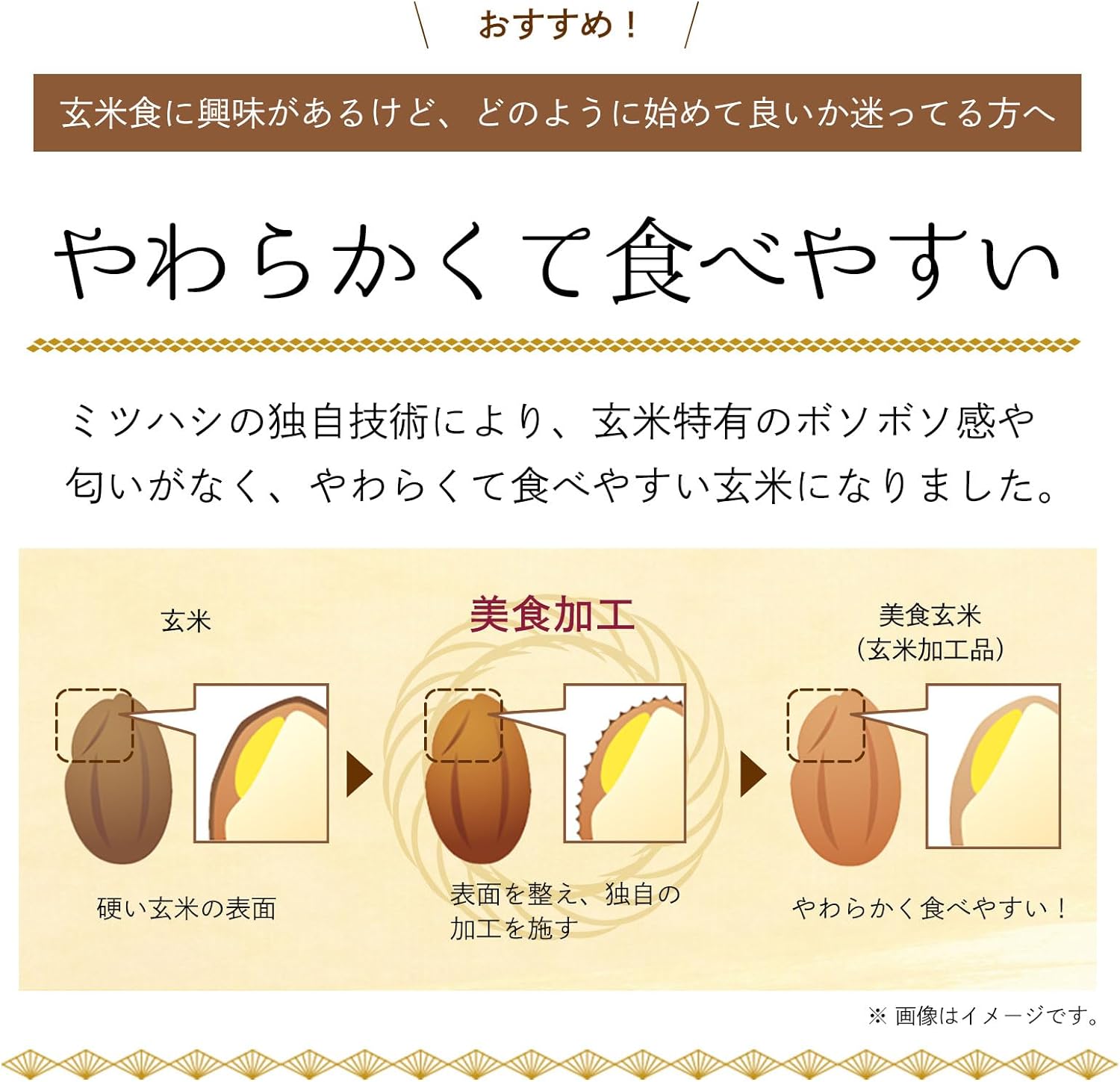 Mitsuhashi [Brown Rice] Gourmet Brown Rice 900g | Made with Hitomebore rice from Iwate Prefecture | Made in Japan