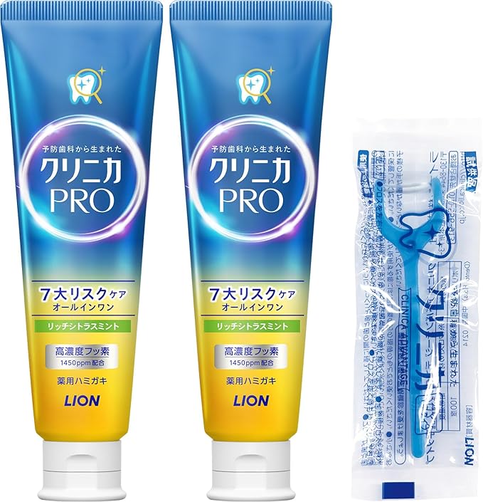 Clinica PRO (Quasi Drug) All-in-One Toothpaste, Rich Citrus Mint, Toothpaste, Fluorine, Periodontal Disease, 3.3 oz (95 g) x 2