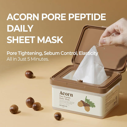 SKINFOOD Acorn Pore Peptide Daily Mask – Pore Care &amp; Hydrating Korean Sheet Mask Pack