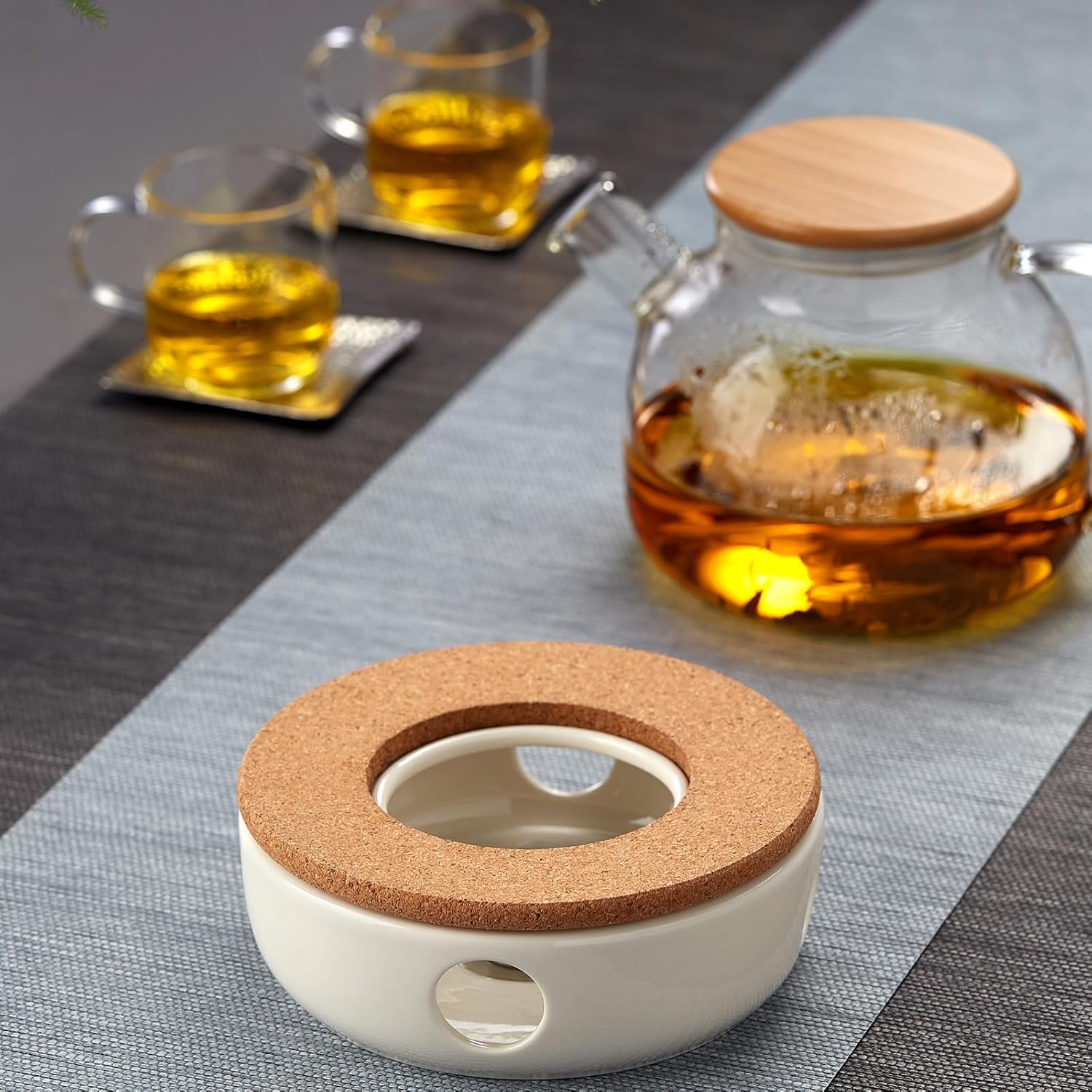 Pocarati Ceramic Teapot Warmer – Candle-Powered Tea &amp; Coffee Heater