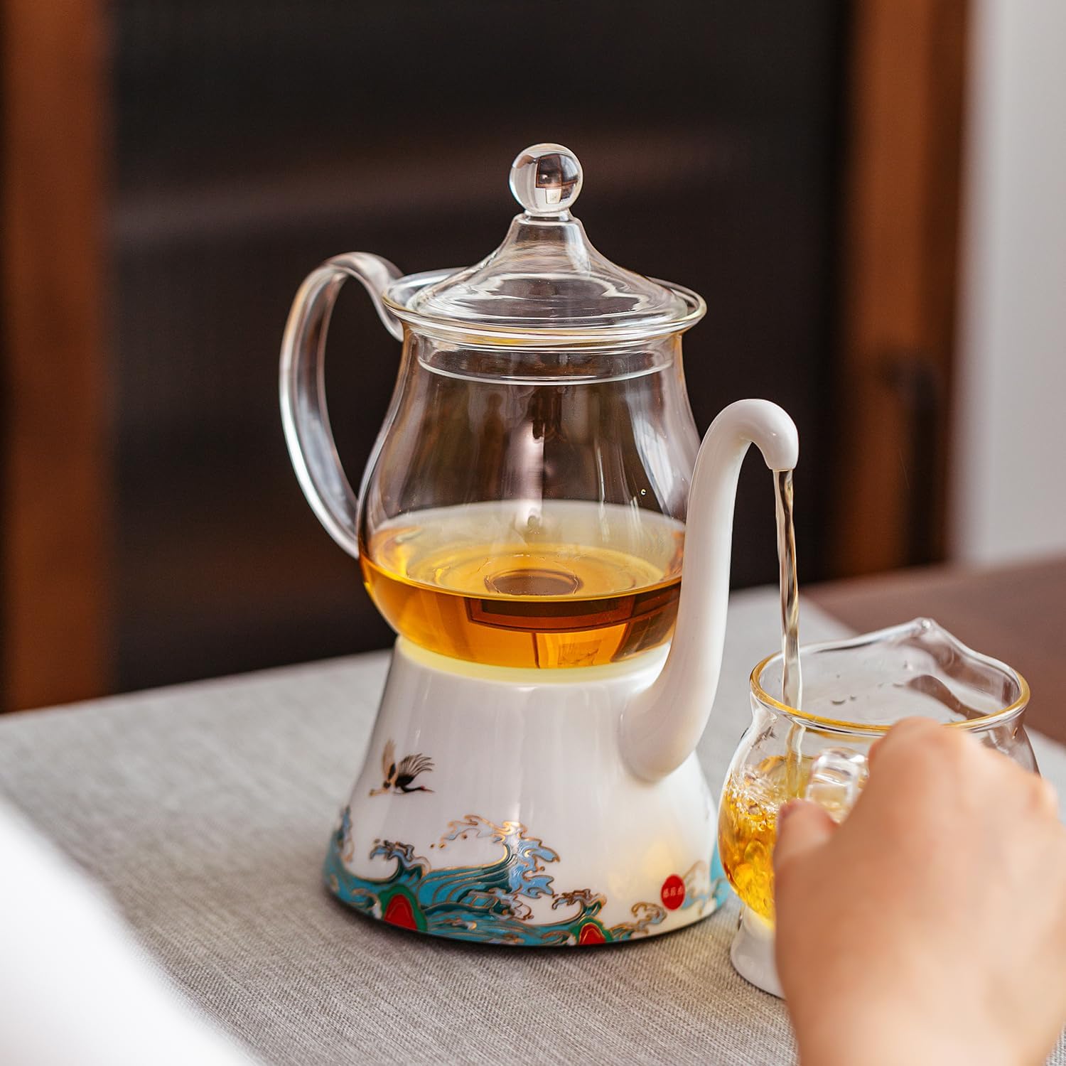 Pocaroty Glass Tea Dripper Teapot – 300ml/500ml Heat-Resistant Tea Maker