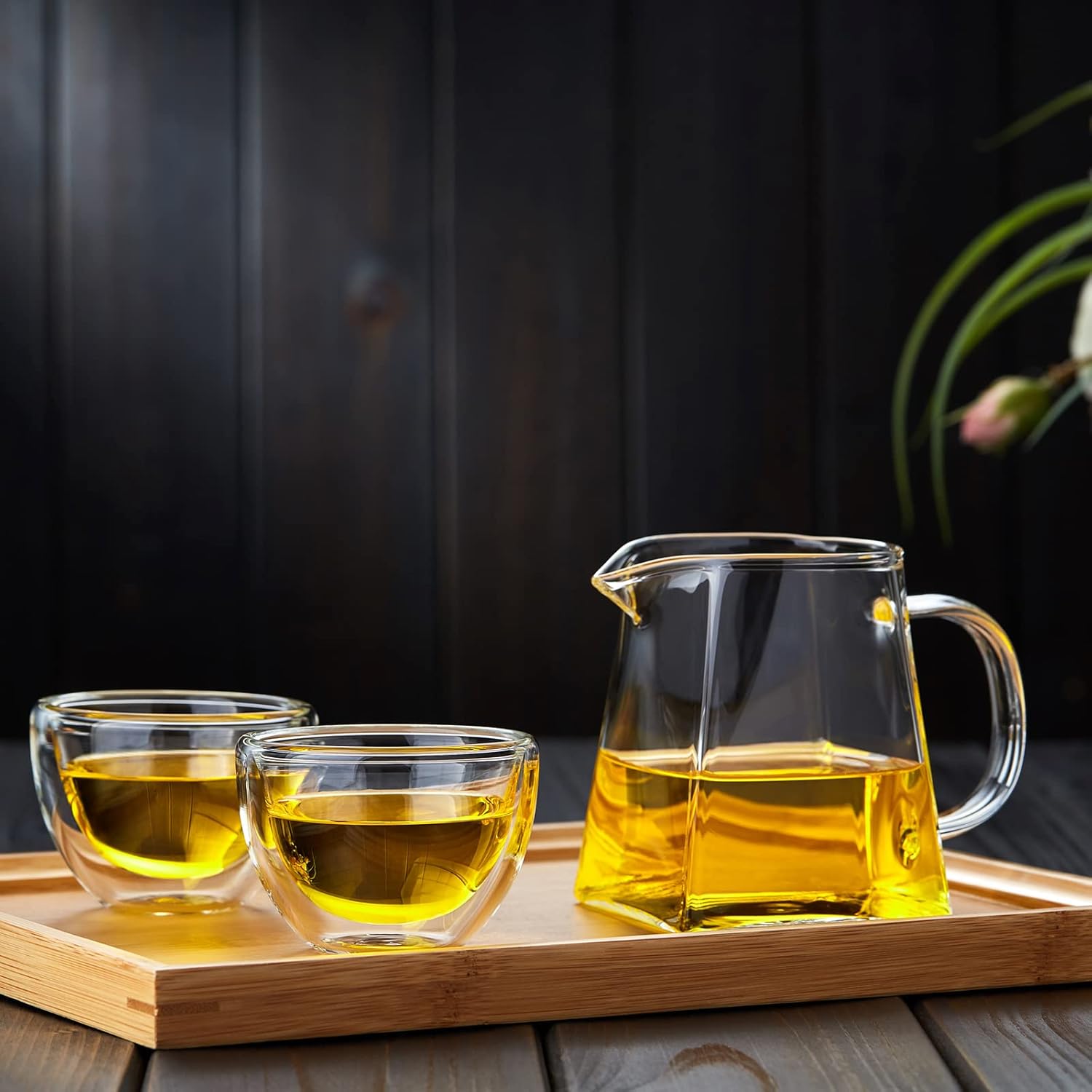 Pocaroty Double Wall Glass Tumblers – 100ml Set of 2 Heat-Resistant Mini Cups