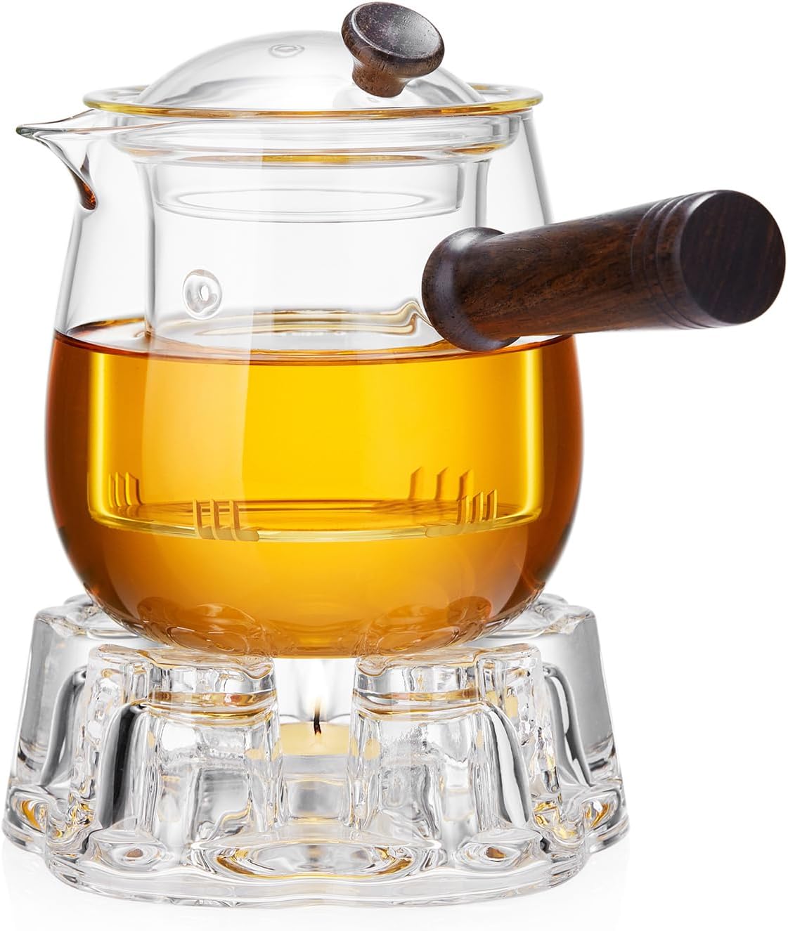 Pocarati Star Clear Glass Teapot Warmer – Heat-Resistant Candle Tea Warmer
