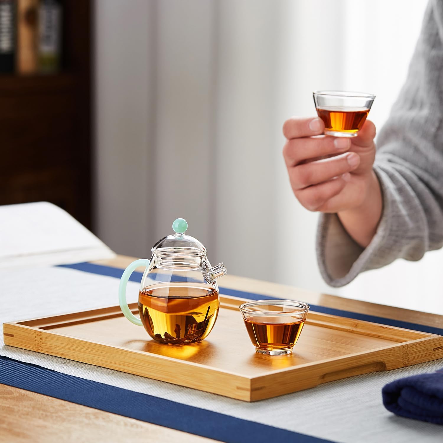 Mini Heat-Resistant Glass Egg Teapot – 140ml Single Serve