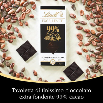 Lindt &amp; Sprüngli Lindt Excellence 99% Cacao Dark Chocolate Bar – 1.8 oz (50 g)