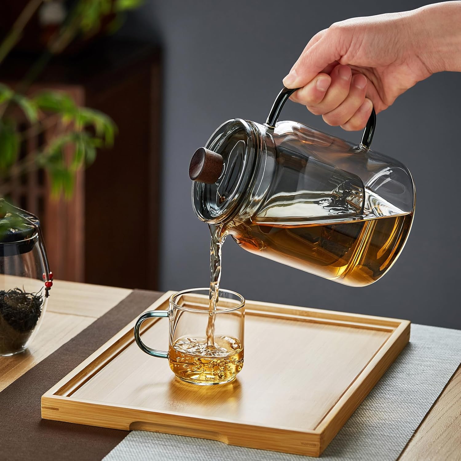 Heat-Resistant Glass Teapot 1000ml – Direct Fire &amp; Microwave Safe Tea Pot