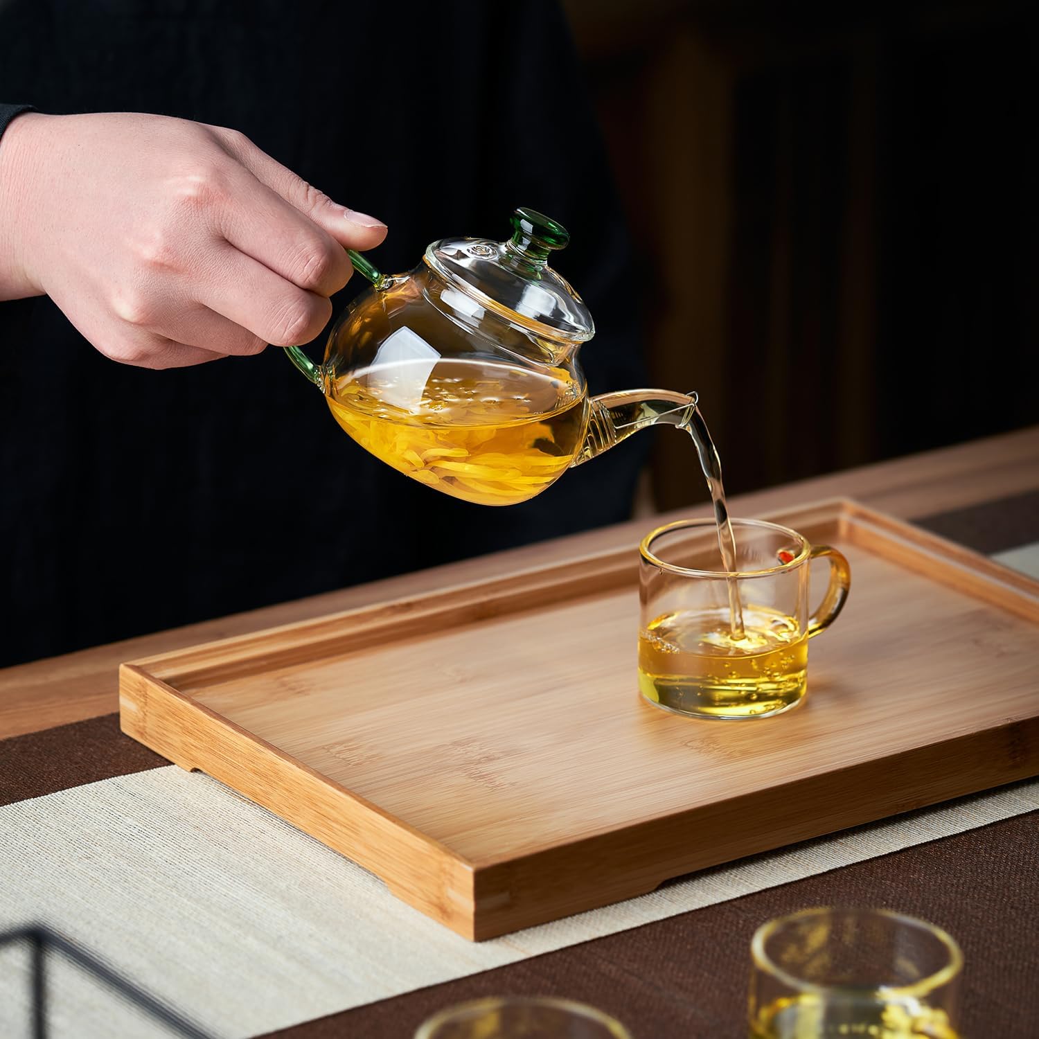 Mini Heat-Resistant Glass Teapot – 325ml Handmade Style Single Serve