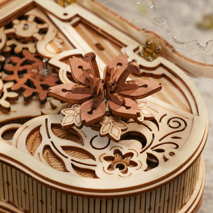 ROKR Piano 3D Wooden Puzzle Music Box – DIY Mechanical Model Kit with Automatic Playback, No Battery Required
