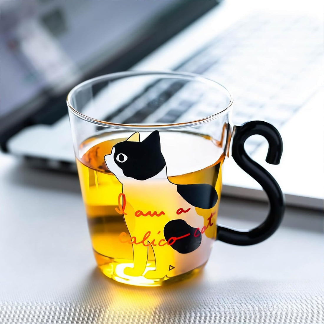 Neko Cat Heat-Resistant Glass Mug Set – 300ml 2-Piece Couple Cups