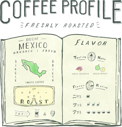 ODE Commercial Organic Decaf Coffee Beans from Mexico – Medium Roast (1 kg / 2.2 lbs)