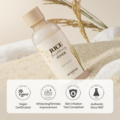 SKINFOOD Rice Brightening Toner – Hydrating &amp; Radiance-Boosting Korean Skincare Toner