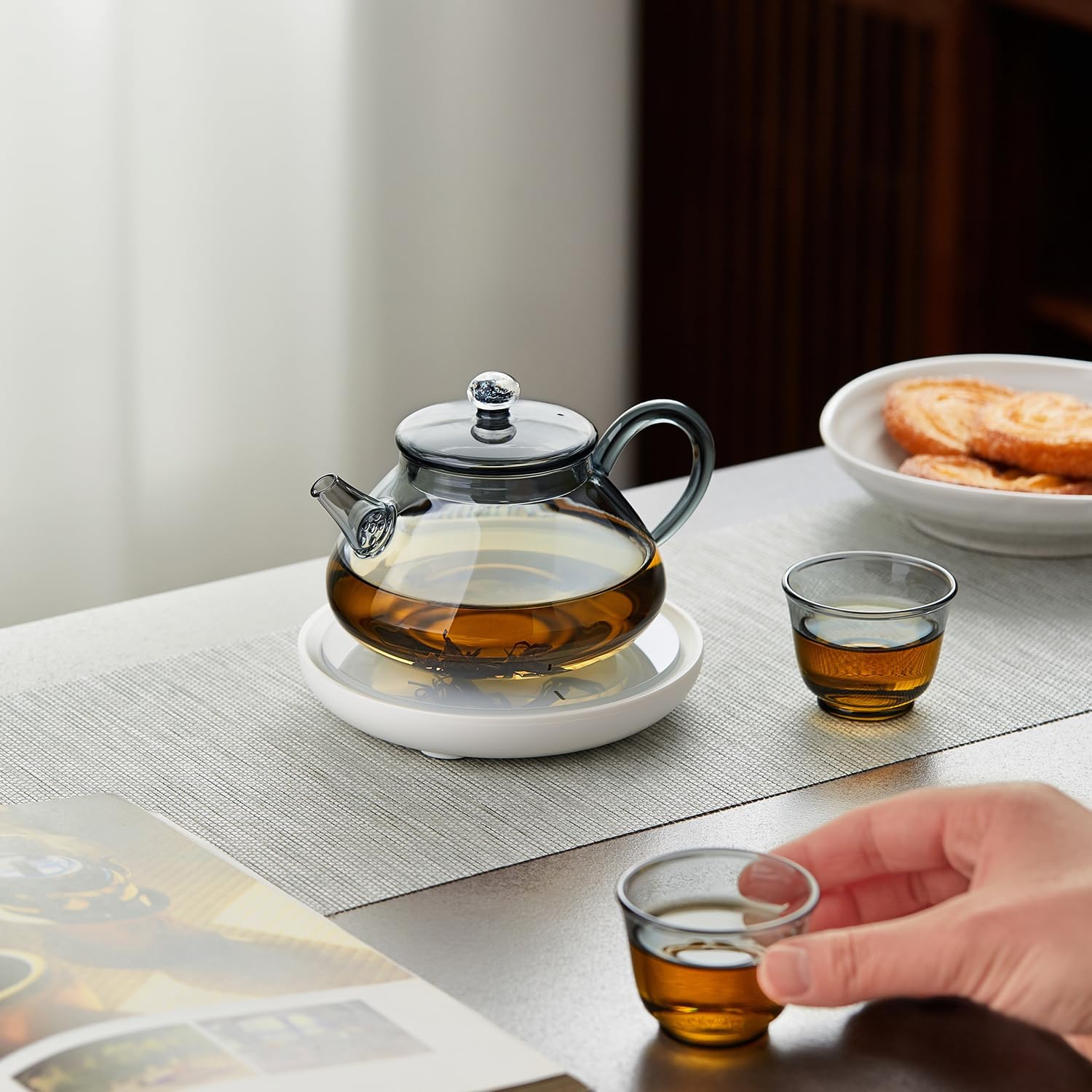 Mini Heat-Resistant Glass Teapot 360ml – Handmade Direct Fire Tea Pot for One