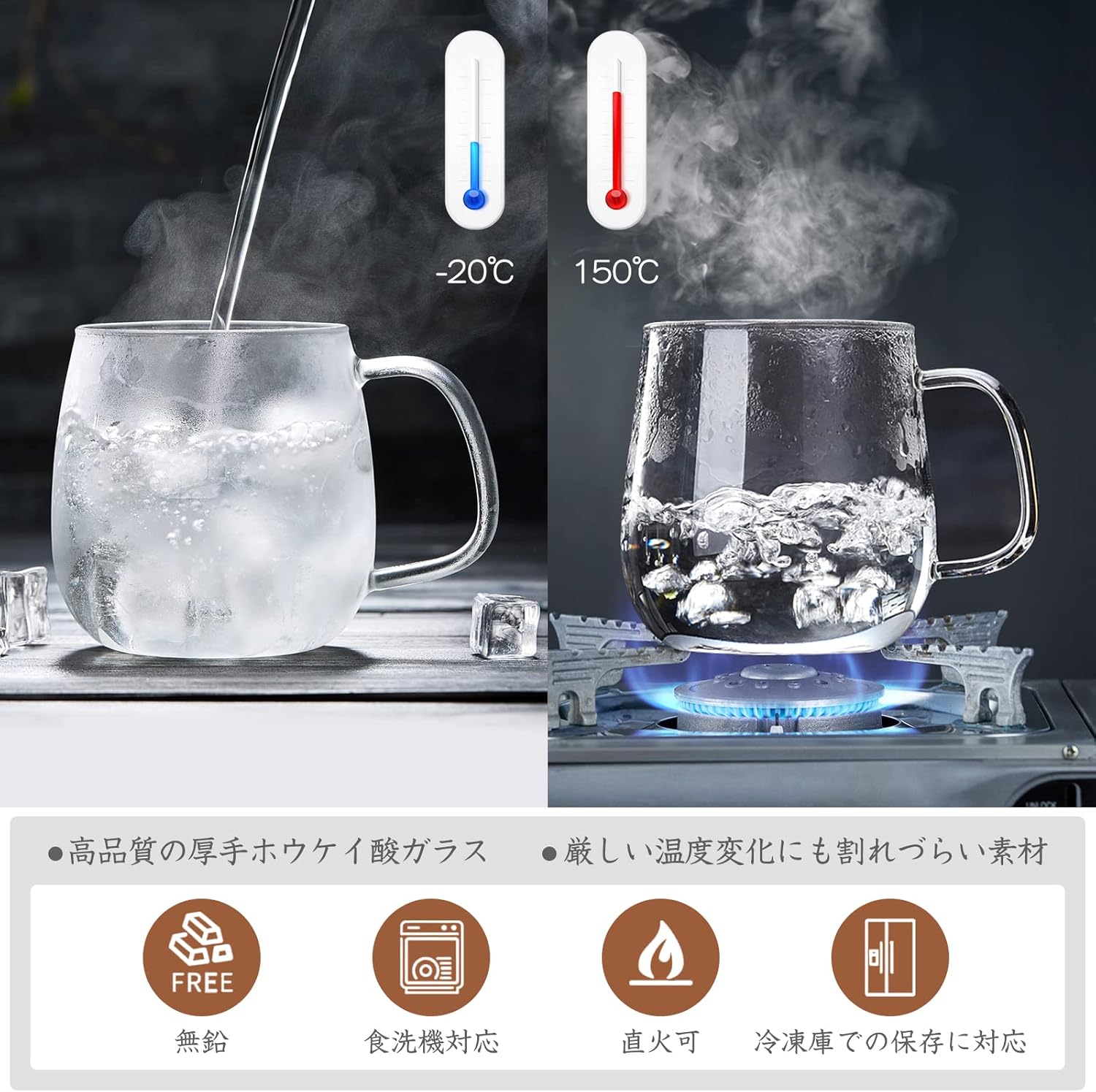 Pocarati Glass Tea Infuser Mug – 520ml Heat-Resistant Cup with Lid
