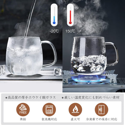 Pocarati Glass Tea Infuser Mug – 520ml Heat-Resistant Cup with Lid