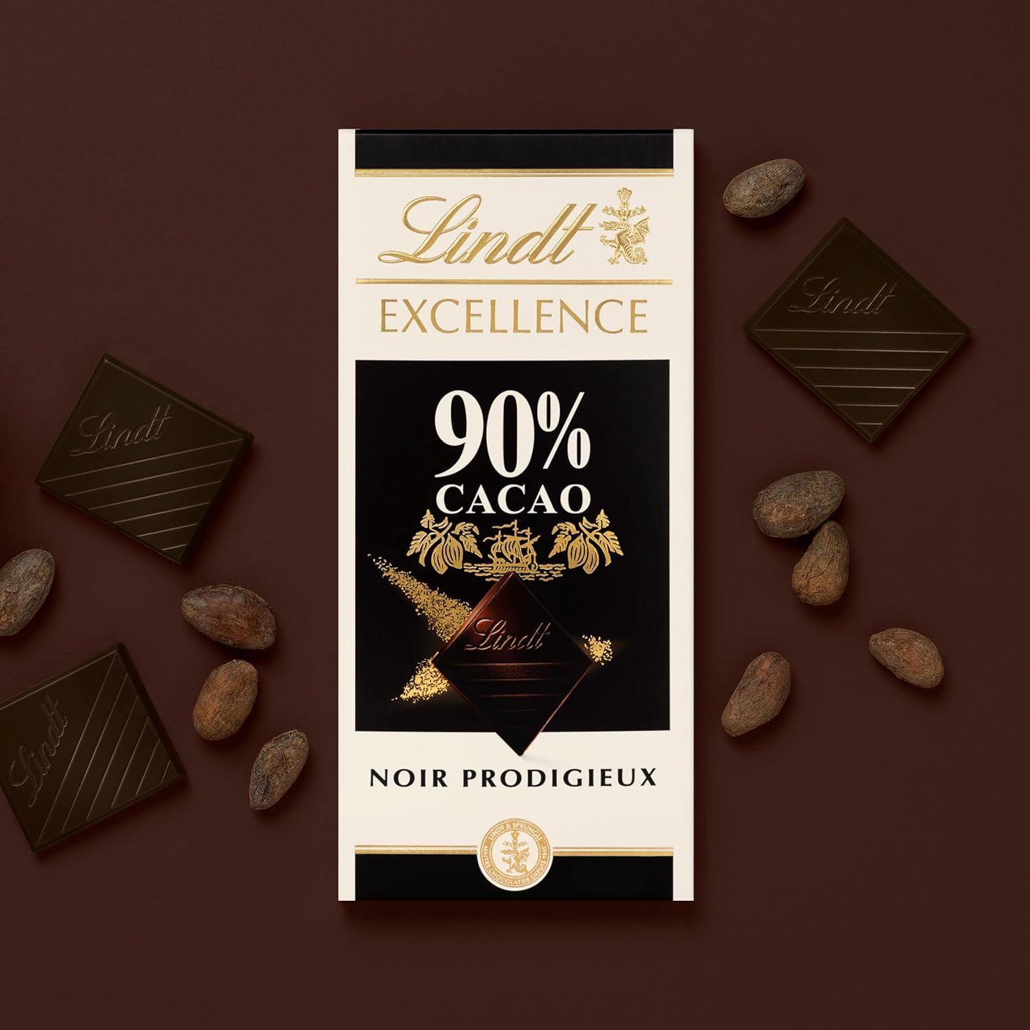 Lindt &amp; Sprüngli Lindt Excellence 90% Cocoa Dark Chocolate Bar – 100 g