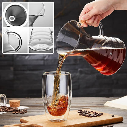 Pocarati Coffee Server – 500ml Heat-Resistant Glass Drip Coffee Maker