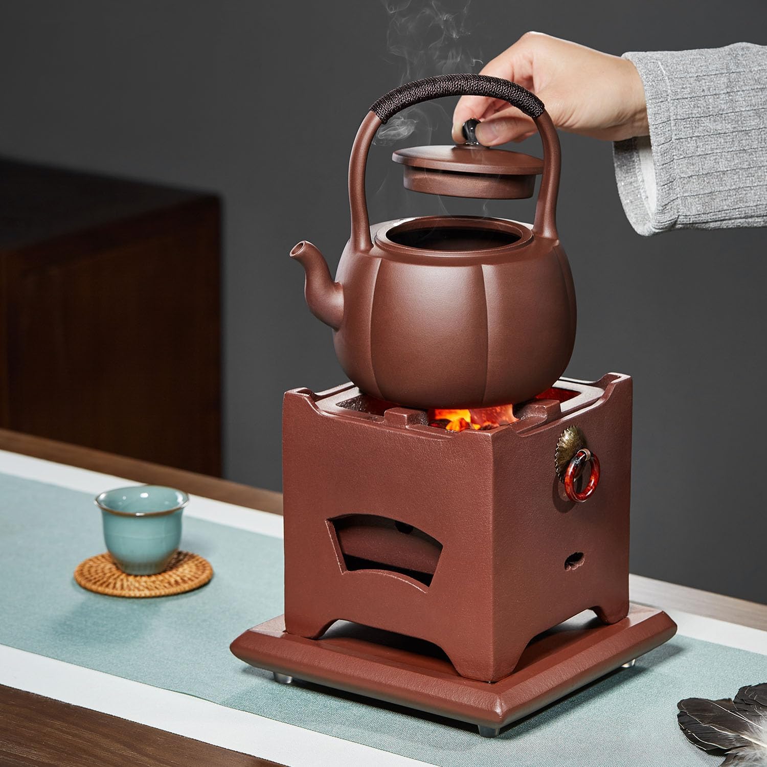 Pocaloti Purple Clay Tea Furnace – Traditional Charcoal Tea Brewing Stove