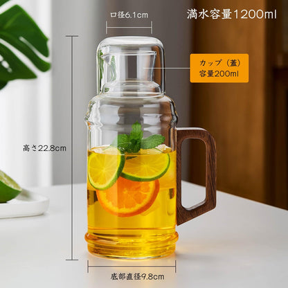 Pocarati Heat-Resistant Glass Pitcher – 1200ml Water Carafe with Handle
