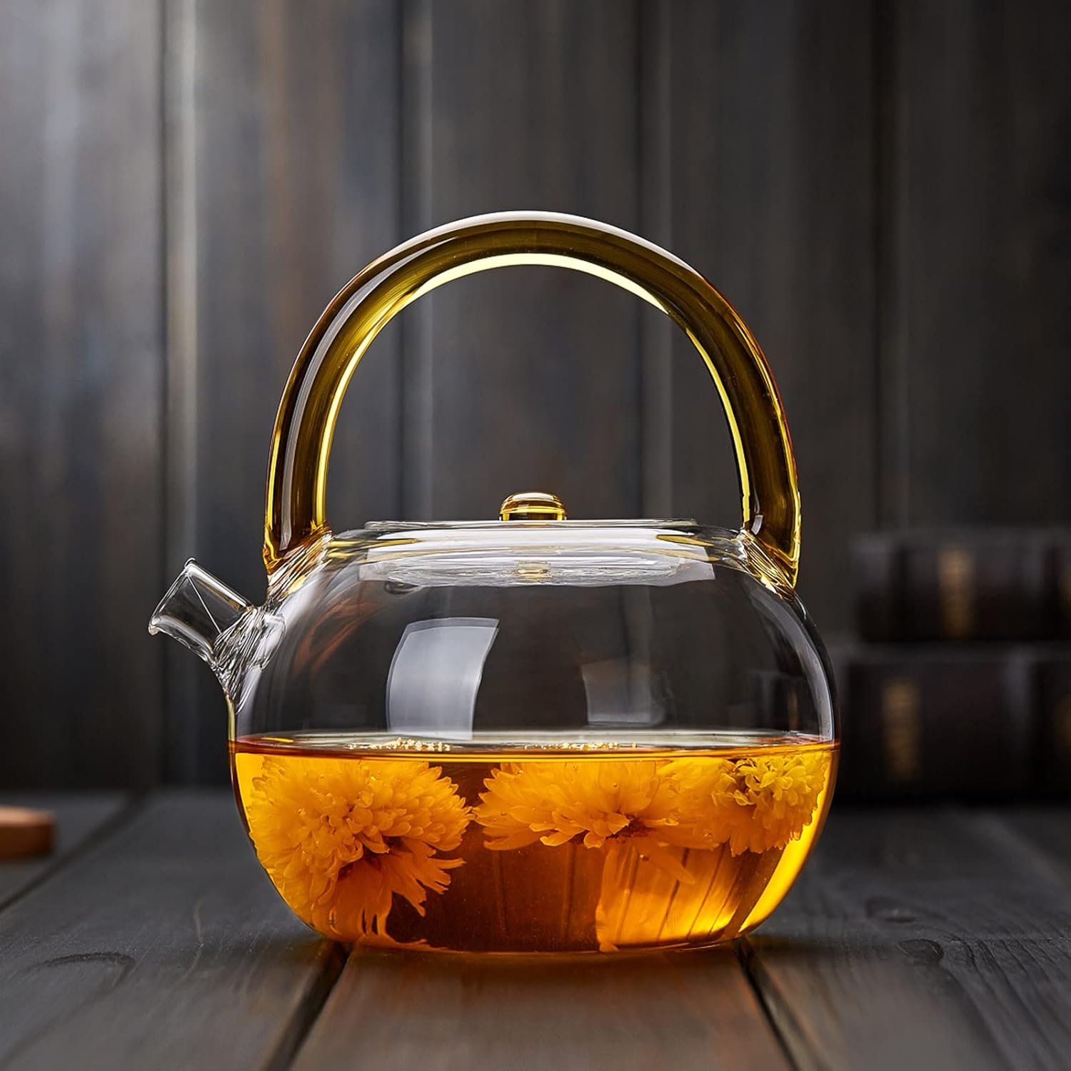 Heat-Resistant Glass Teapot 850ml – Transparent Direct Fire Compatible Tea Pot with Built-In Strainer