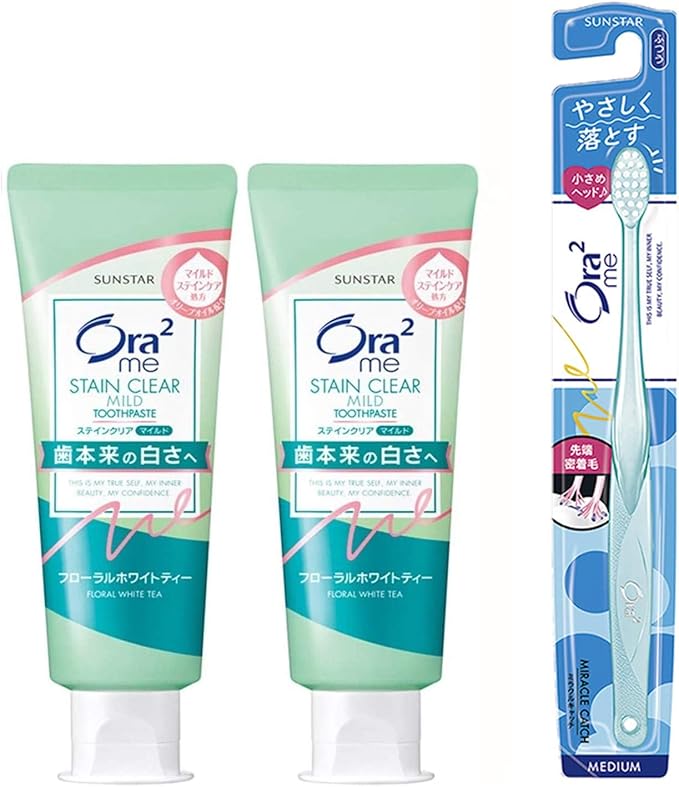 Ora2 Me (Quasi-Drug) Stain Clear Toothpaste Floral White Tea Whitening Whitening Toothpaste, Toothpaste, Colored Stains, Bad Breath Care, 4.4 oz (125 g) x 2