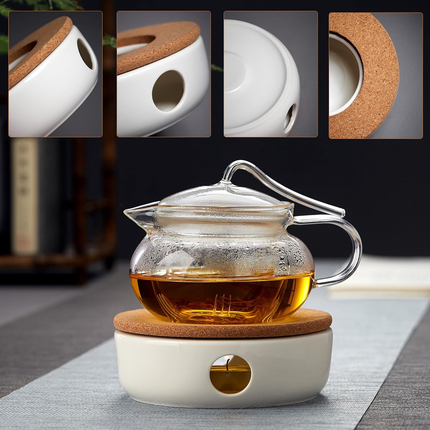 Pocarati Ceramic Teapot Warmer – Candle-Powered Tea &amp; Coffee Heater