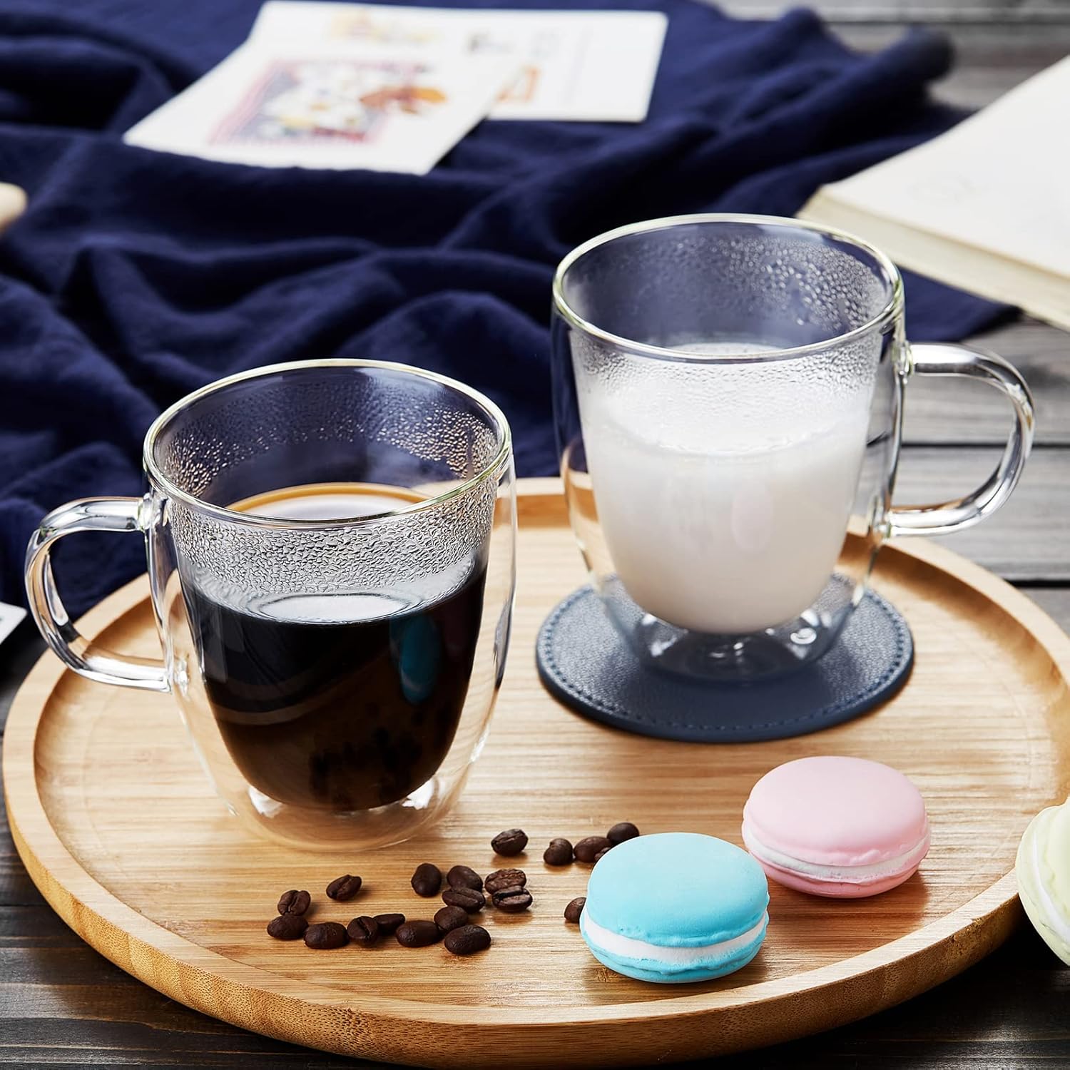 Double-Wall Glass Coffee Cups – 400ml Set of 2 Heat-Resistant Borosilicate Mugs