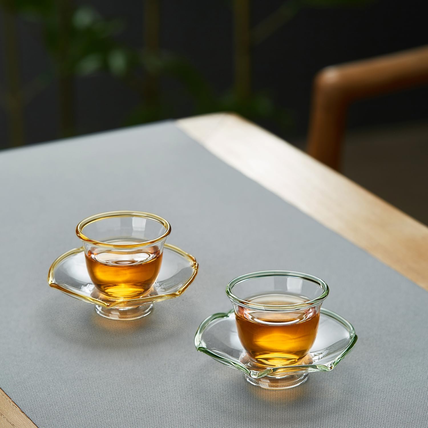 Heat-Resistant Glass Cup &amp; Saucer Set – 50ml Mini Tea &amp; Espresso Cup