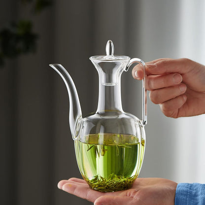 Song Song Heat-Resistant Glass Teapot 560ml – Direct Fire Safe Glass Pot with Lid &amp; Handle