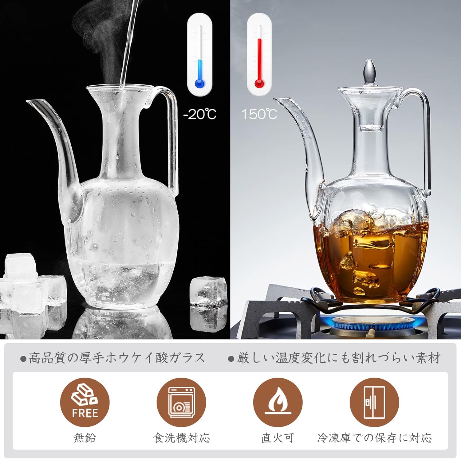 Song Song Heat-Resistant Glass Teapot 560ml – Direct Fire Safe Glass Pot with Lid &amp; Handle