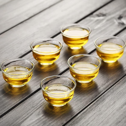 Pokaloti Yunomi Heat-Resistant Glass Cups – 35ml Set for 12 Guests