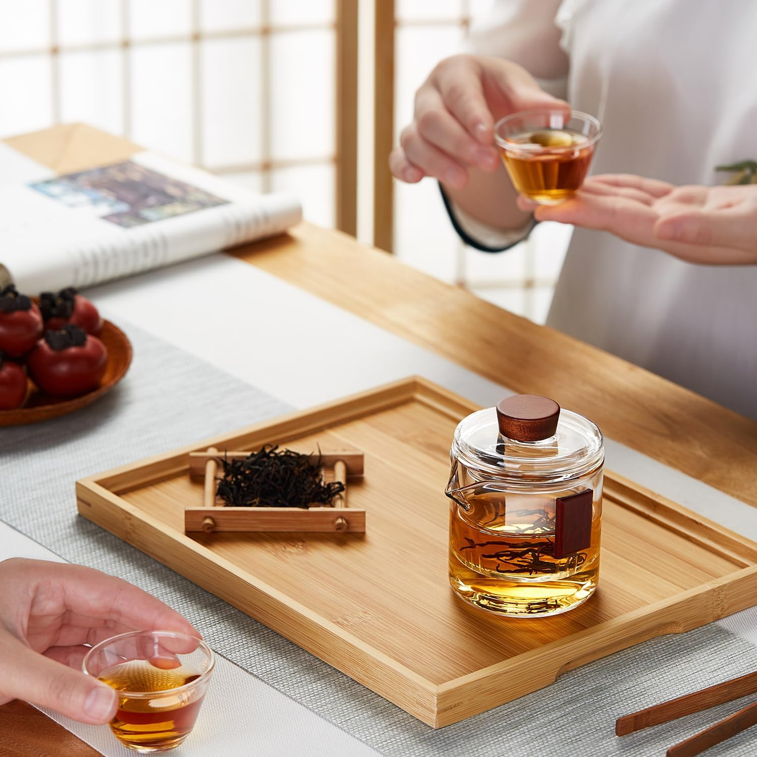 Mini Heat-Resistant Glass Teapot with Lid – 200ml Single Serve