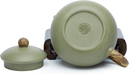 Handmade Yixing Purple Clay Teapot Set – Bean Green Sand Teapot with 4 Tea Cups