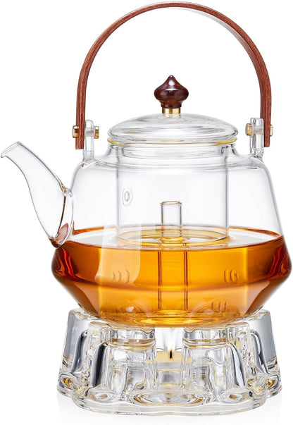 Pocarati Star Clear Glass Teapot Warmer – Heat-Resistant Candle Tea Warmer