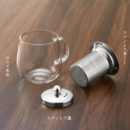 Heat-Resistant Glass Tea Mug with Infuser – 520ml with Stainless Steel Filter &amp; Lid