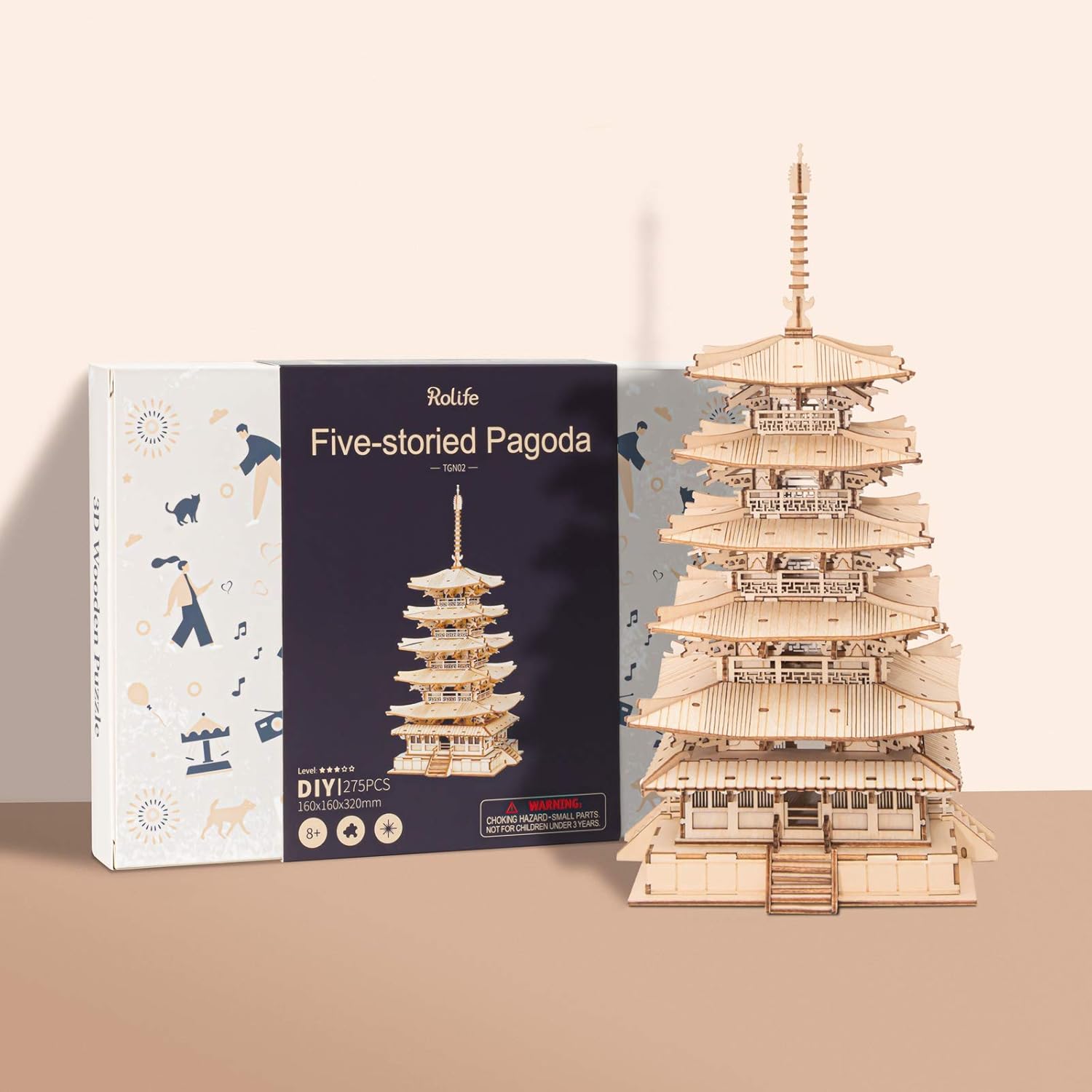 ROKR 3D Wooden Puzzle Gear Model | DIY Mechanical Assembly Kit for Adults