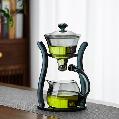 Pocarati Semi-Automatic Tea Dripper – Heat-Resistant Glass Tea Maker with Magnetic Filter