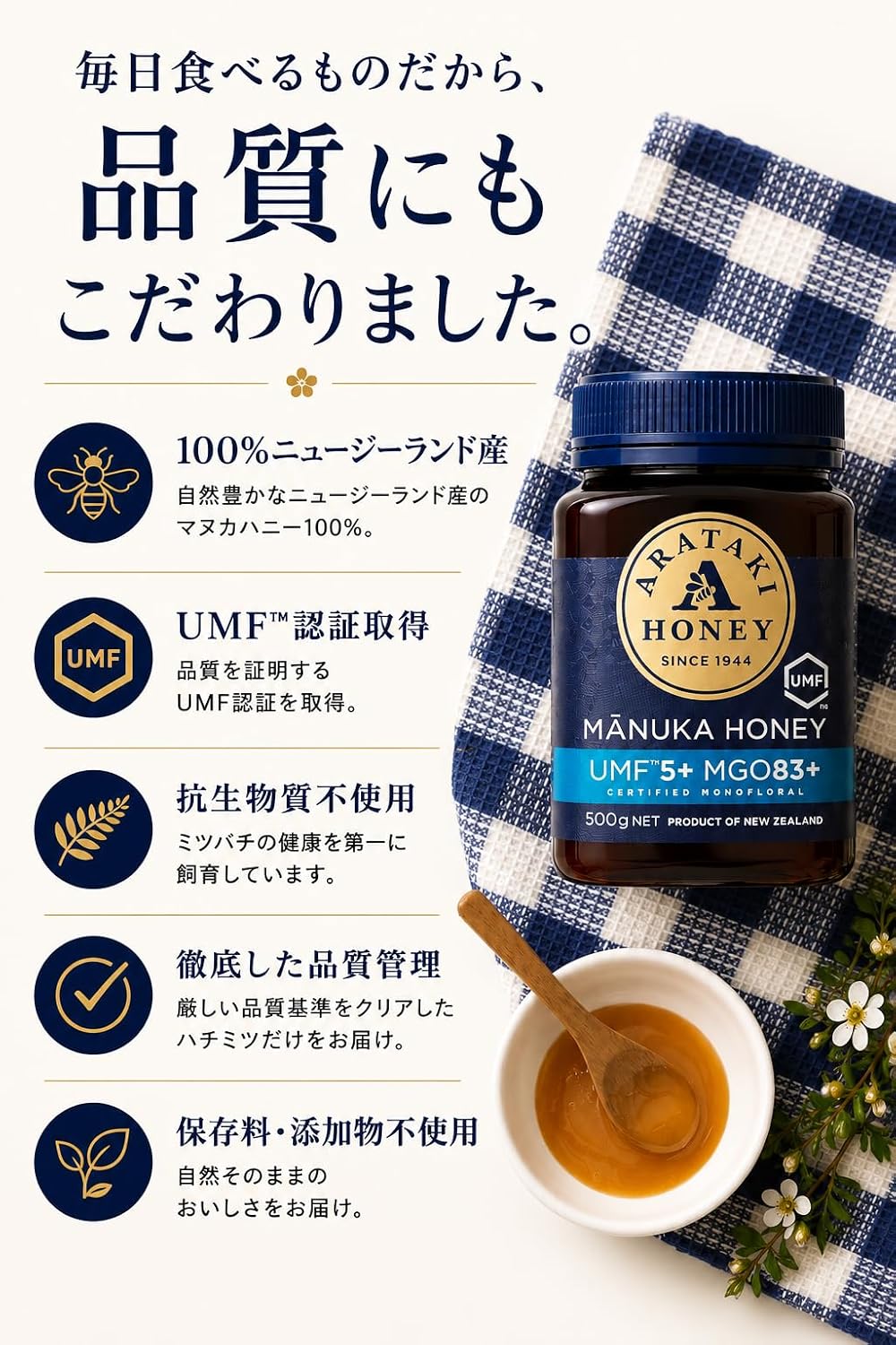 UMF 5+ MGO 83+ Manuka Honey 250g | Raw, Unheated &amp; Additive-Free | Authentic New Zealand Honey