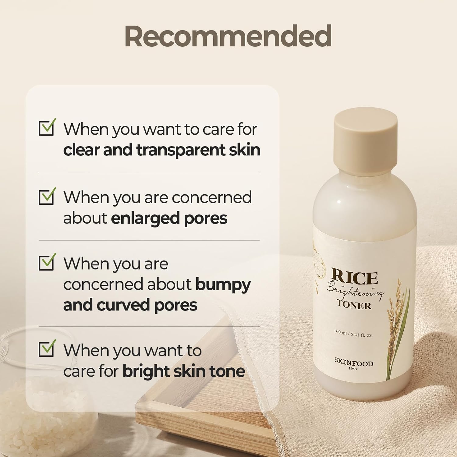 SKINFOOD Rice Brightening Toner – Hydrating &amp; Radiance-Boosting Korean Skincare Toner