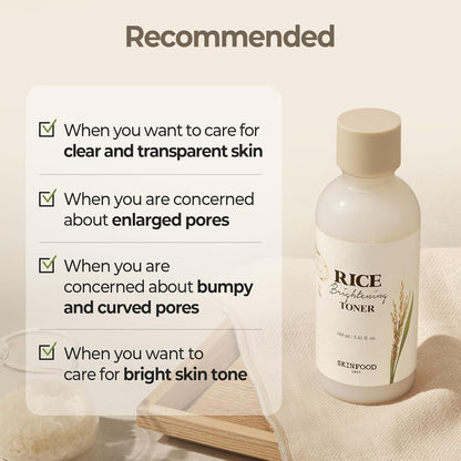 SKINFOOD Rice Brightening Toner – Hydrating &amp; Radiance-Boosting Korean Skincare Toner
