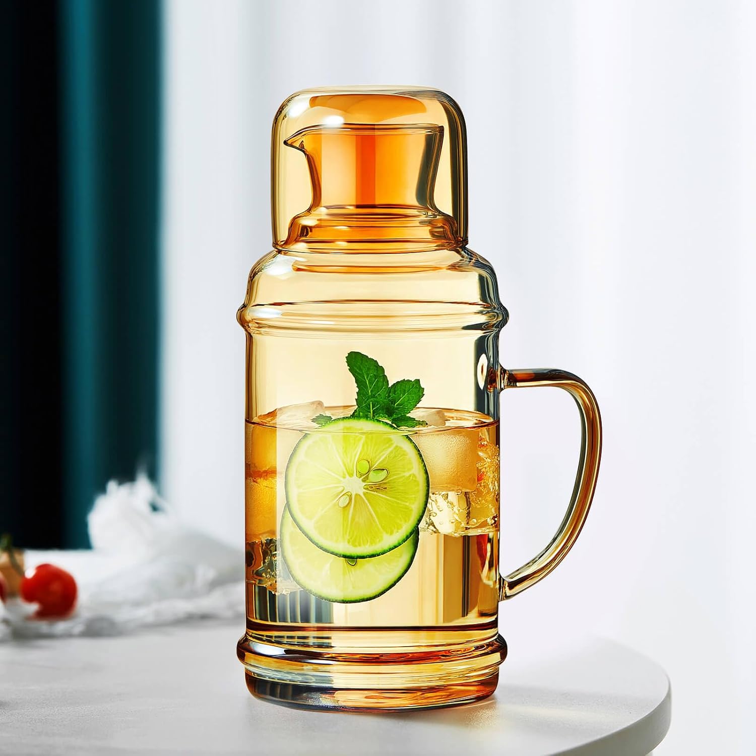 Pocalotea Heat-Resistant Glass Tea Pitcher – 2L Vintage Style Water Carafe