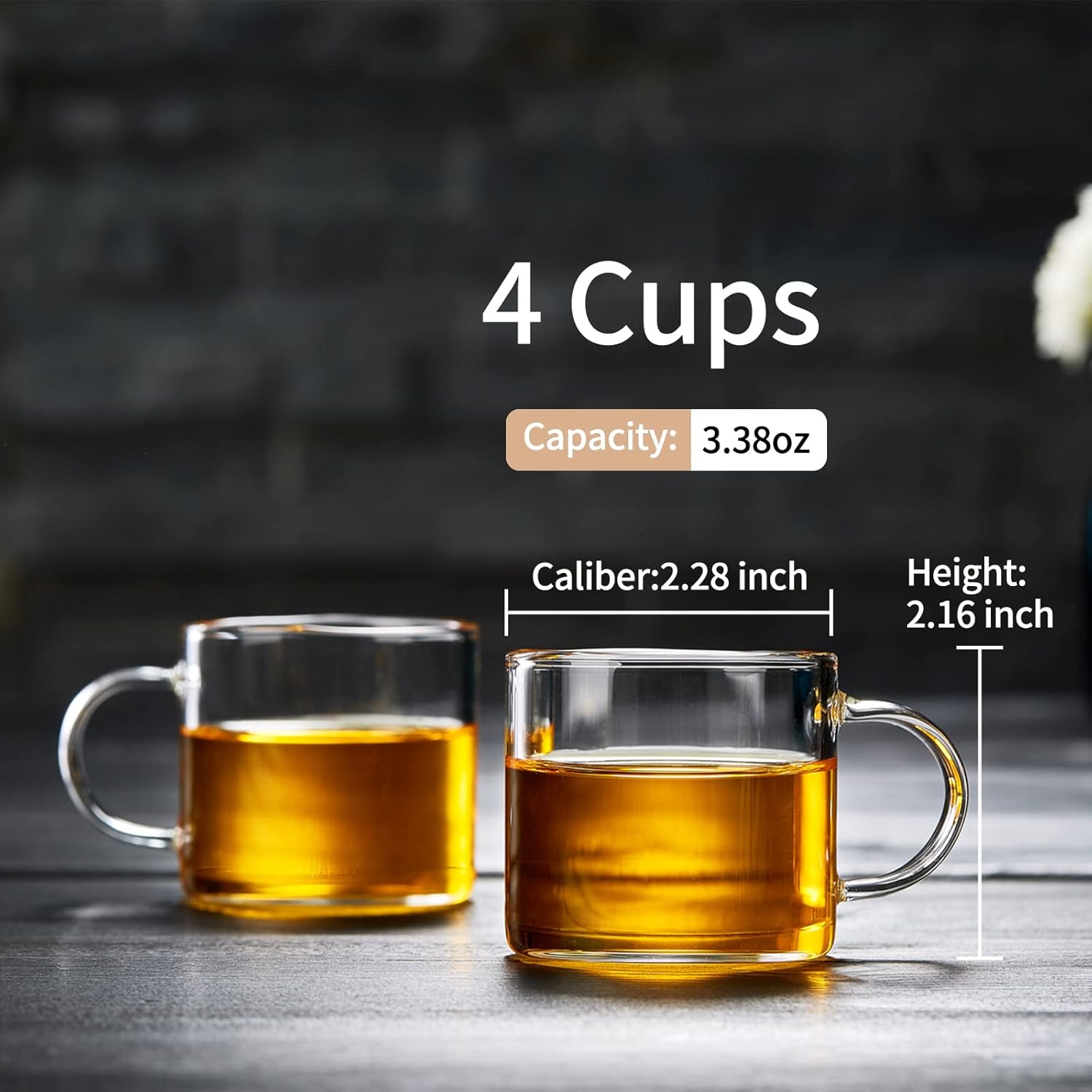 1050ml Glass Teapot Set with 4 Cups – Borosilicate Tea Maker with Removable Infuser, Stove Safe