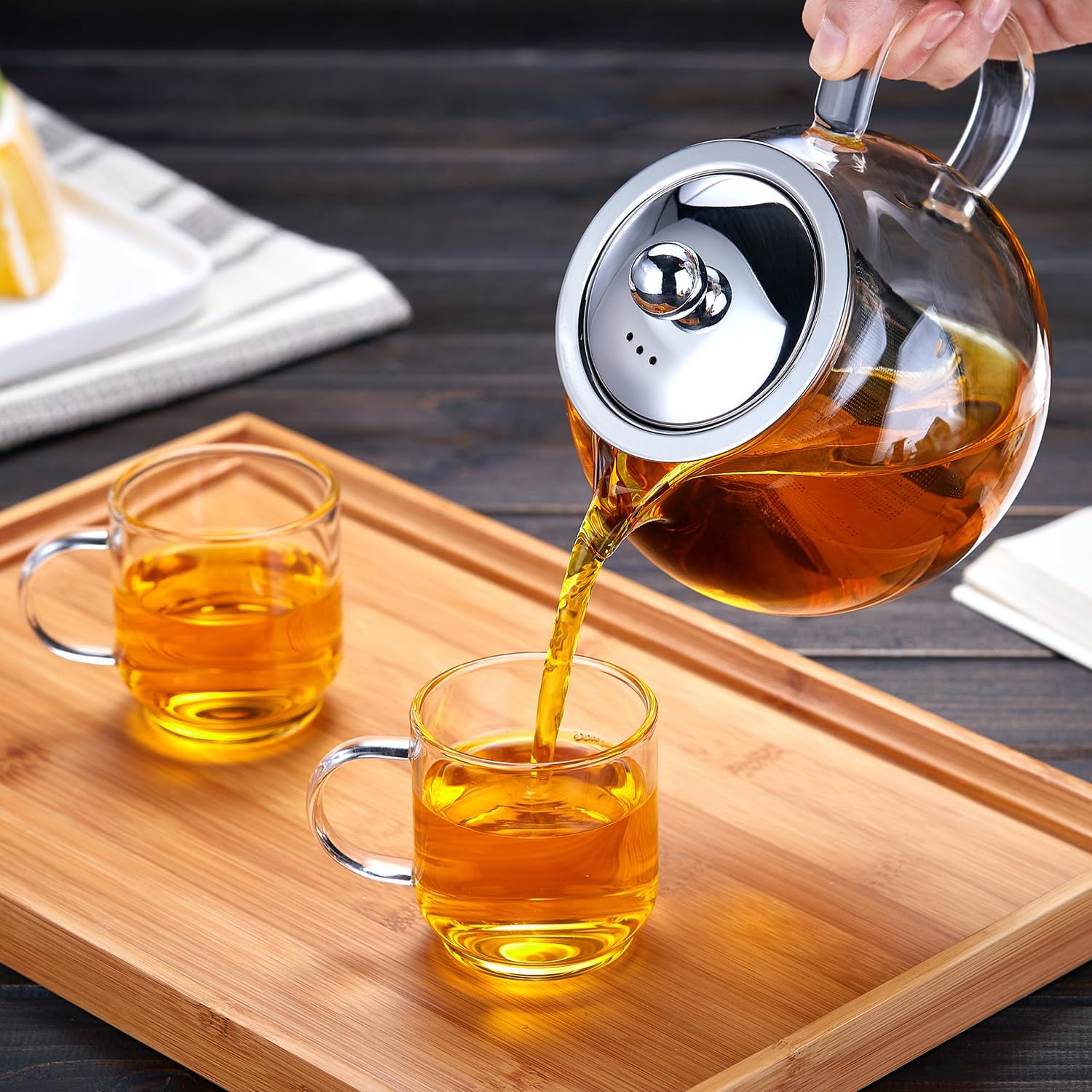 Pokaloti Heat-Resistant Glass Teapot 960ml – Large Capacity Makaru Style Kettle