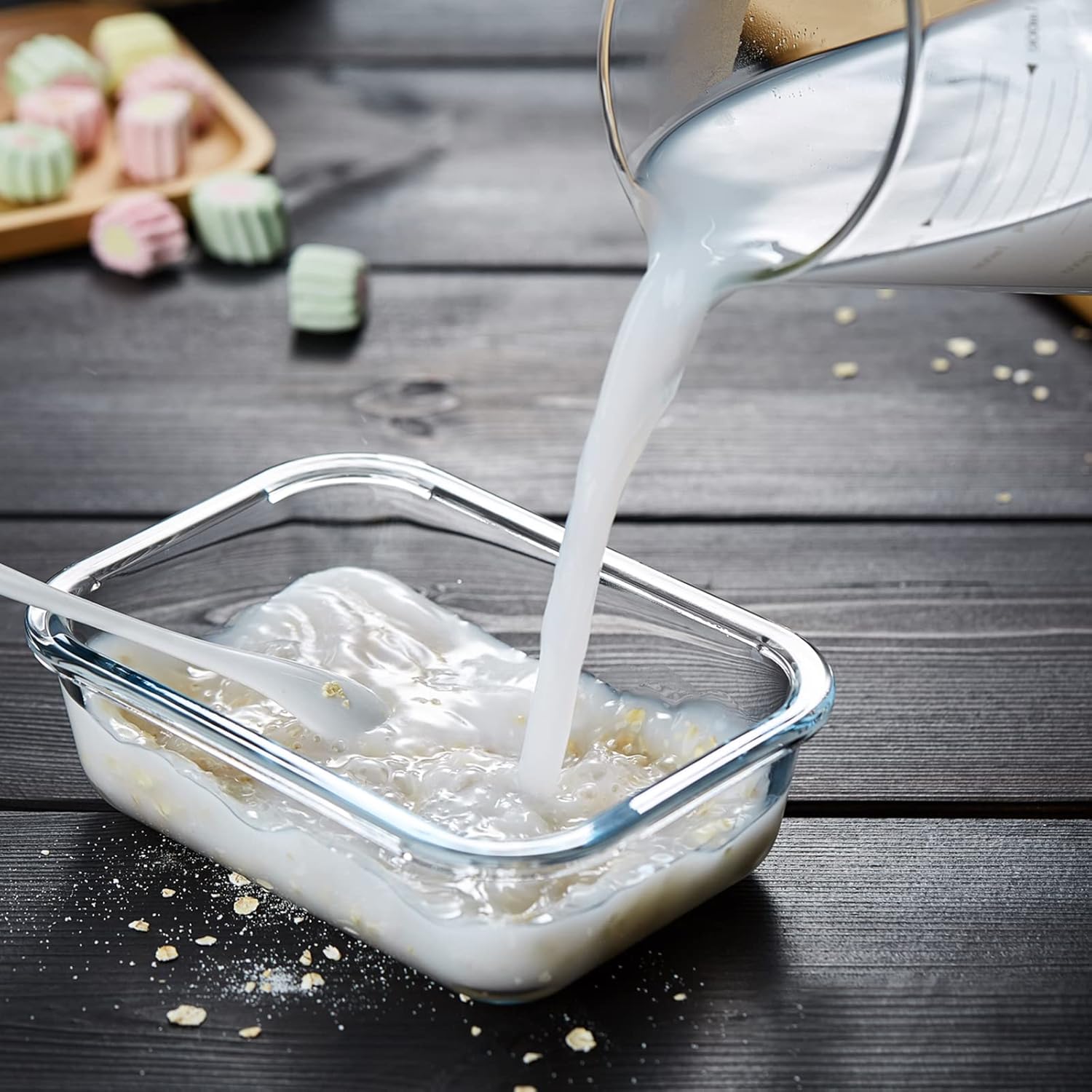 Pocaroty Heat-Resistant Glass Measuring Cup – 1000ml Multi-Purpose Kitchen Jug with Scale
