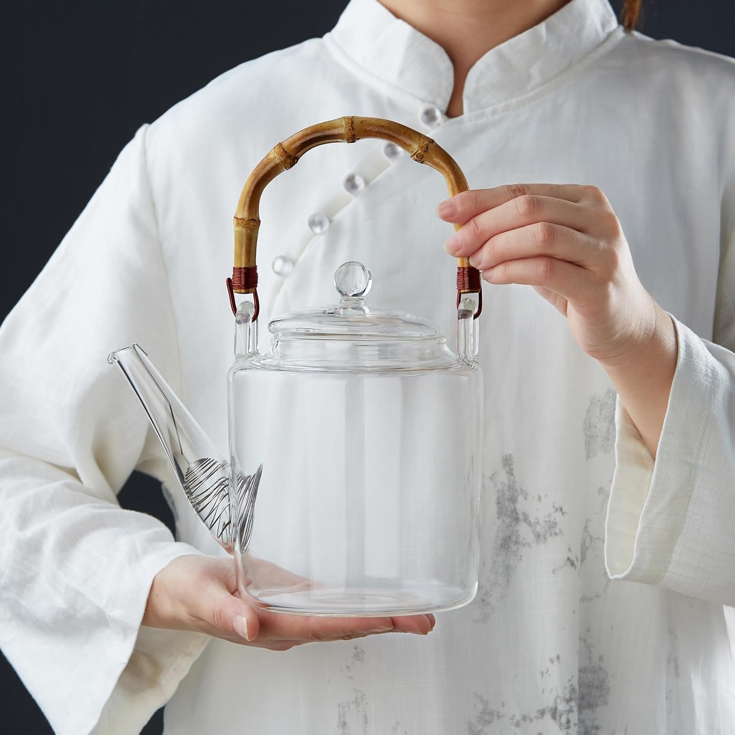 Pocaroty Heat-Resistant Glass Teapot – Bamboo Handle Replacement Parts