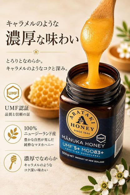 UMF 5+ MGO 83+ Manuka Honey 250g | Raw, Unheated &amp; Additive-Free | Authentic New Zealand Honey